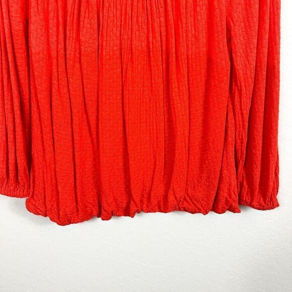 FREE PEOPLE Begonia Boho Burnt Orange Peasant Top Size Small - Picture 7 of 11